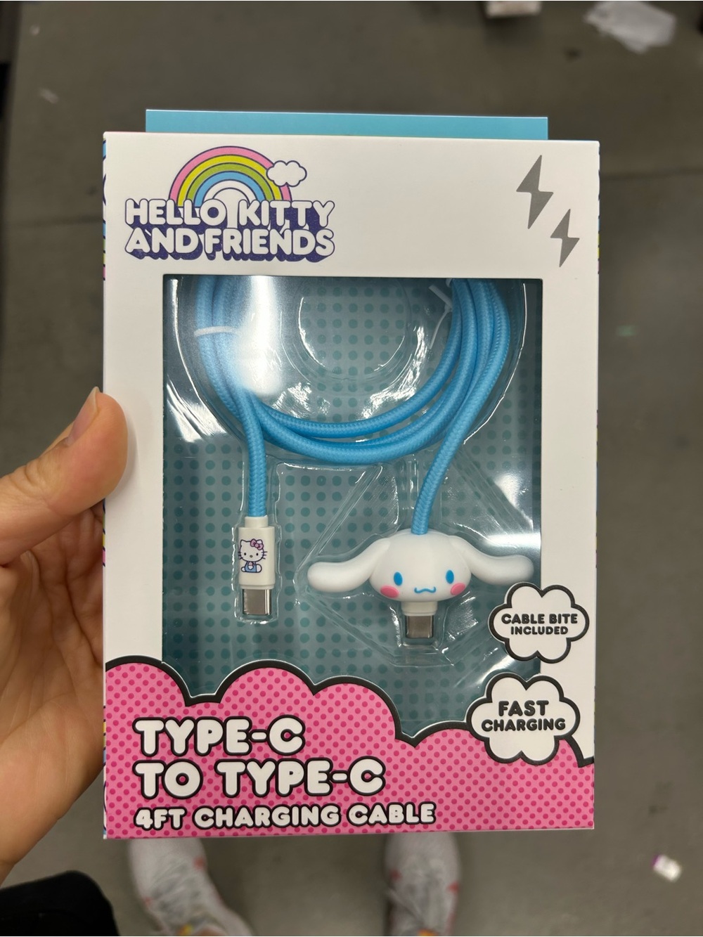 NWT Cinnamoroll Type-C to Type-C 4ft Charging Cable